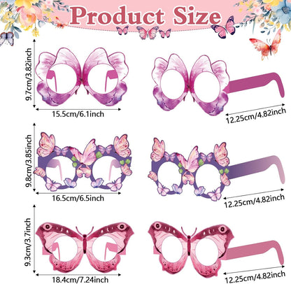32 Pcs Spa Party Favors Paper Glasses Makeup Paper Eyeglasses Frames Spa Photo Booth Props Selfie Props for Makeup Birthday Party Decorations