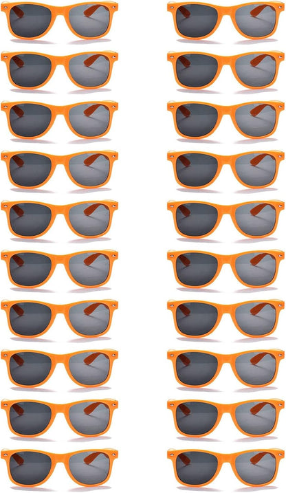 20 Pairs Bulk Sunglasses for Adult Retro 70s 90s Cheap Glasses (Black)