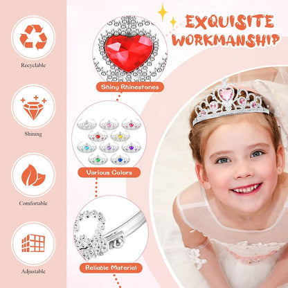 30 Pcs Princess Crown Set Tiaras for Girls Plastic Tiaras Bulk Dress up Costume Party Favors Accessories Kid Birthday