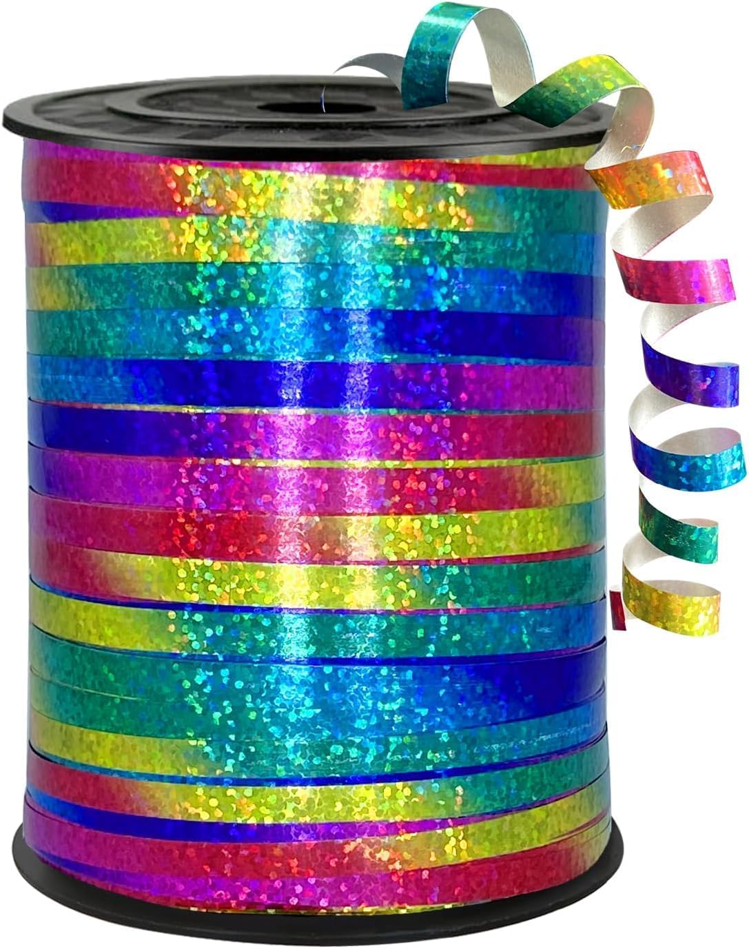 500 Yards Rainbow Laser Curling Ribbon,1/5" Holographic Curly Ribbons,Curling Shiny Ribbon for Gifts Package Wrapping, Party Festival Art Craft Decor,Florists, Weddings,Bows,Crafts wrap