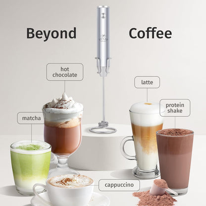 Zulay Kitchen Powerful Milk Frother Wand With Duracell Batteries - Ultra Fast Handheld Drink Mixer - Electric Whisk Foam Maker for Coffee, Lattes, Cappuccino & Matcha - Z1 Motor - Black - Colors C