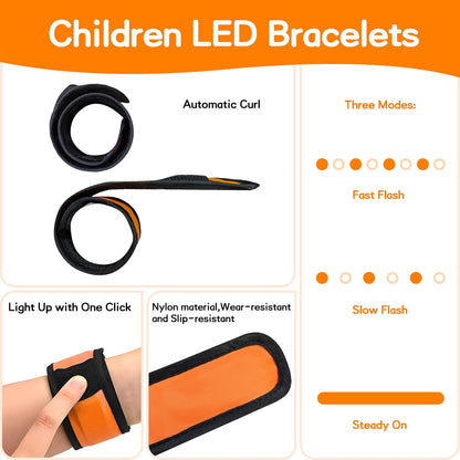 esonstyle 6 PCS LED Glow Bracelets, Night Safety Light Up Bracelets for Kids - Glow in The Dark Party Favors for Halloween, Christmas, Concerts, Festivals, Sports, Camping, Green