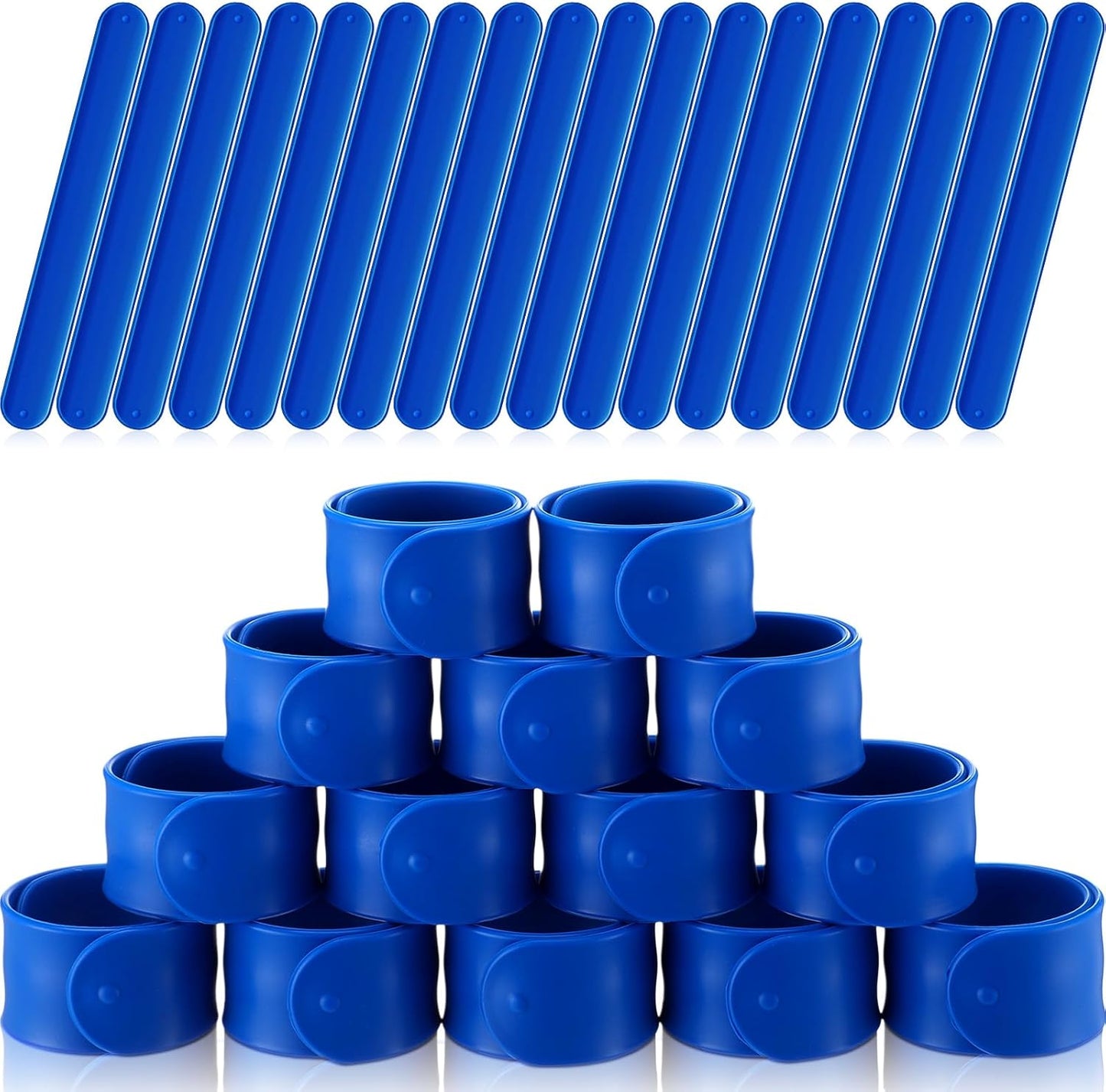 Vinsot 30 Pcs Silicone Slap Bracelets Gift for Kids DIY Slap Bands Party Favor Soft Blank Snap Wristbands Bulk for School Craft Project Painting Classroom Prizes Birthday Wedding