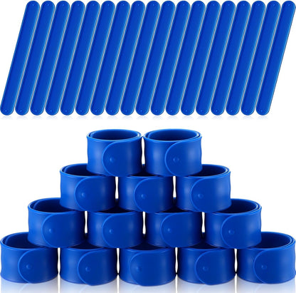 Vinsot 30 Pcs Silicone Slap Bracelets Gift for Kids DIY Slap Bands Party Favor Soft Blank Snap Wristbands Bulk for School Craft Project Painting Classroom Prizes Birthday Wedding