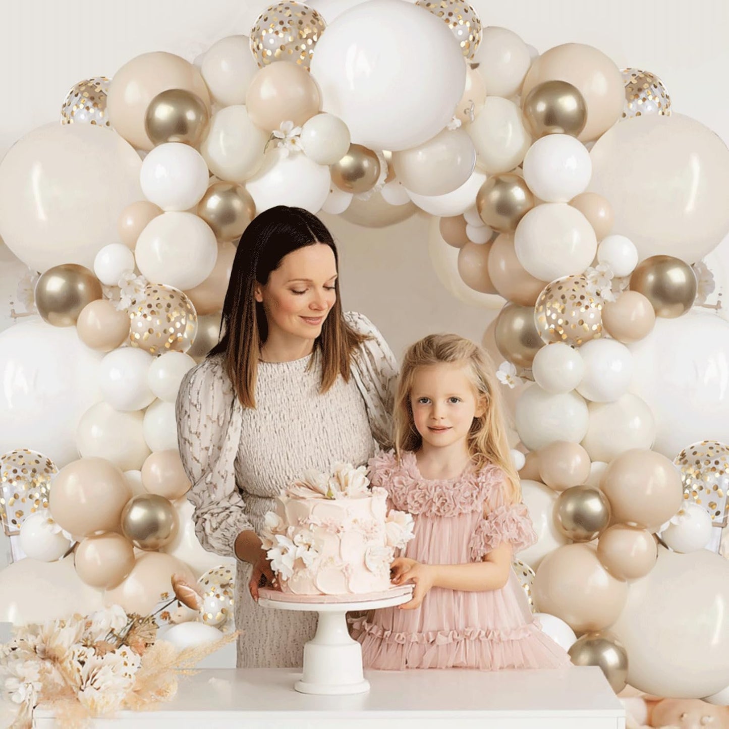 Sage Green Pink Balloons Garland Kit,133pcs Olive Green Blush Pink Sand White Metallic Gold Balloons for Bridal Shower Wedding Birthday Jungle Safari Woodland Party Decorations…