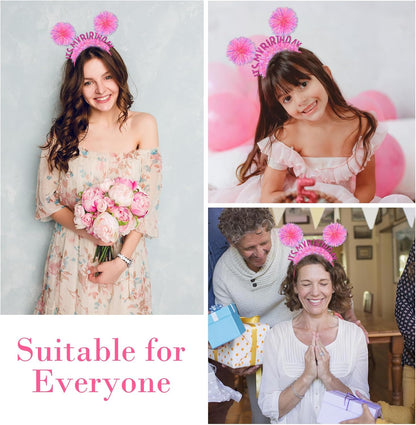 CAVETEE Happy Birthday Crown and Tiara for Women & Girls Party Decorations Gifts