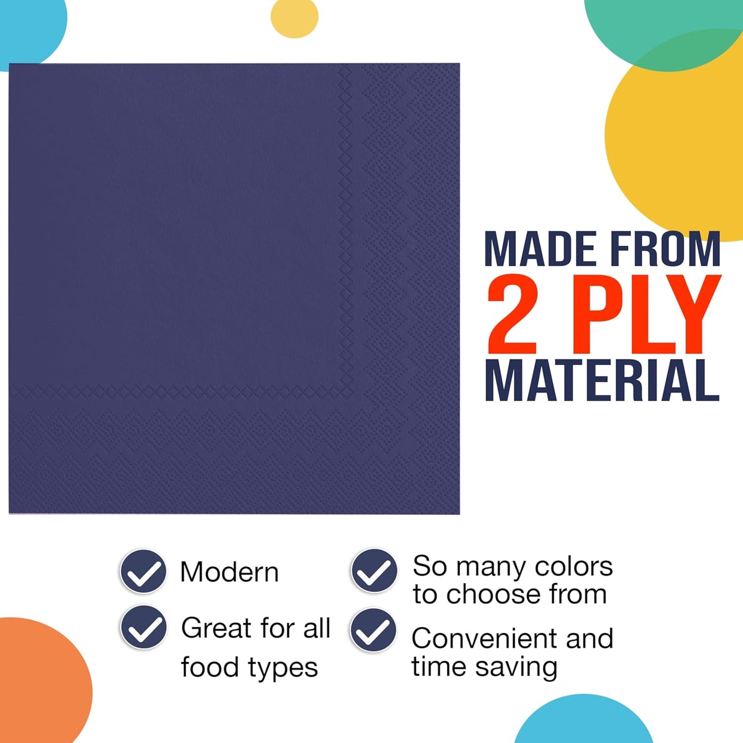 Party Solids Purple Paper Napkins Disposable Everyday 50 Pcs 2 Ply Purple Dinner Napkins Paper Everyday For Parties & Party Supplies
