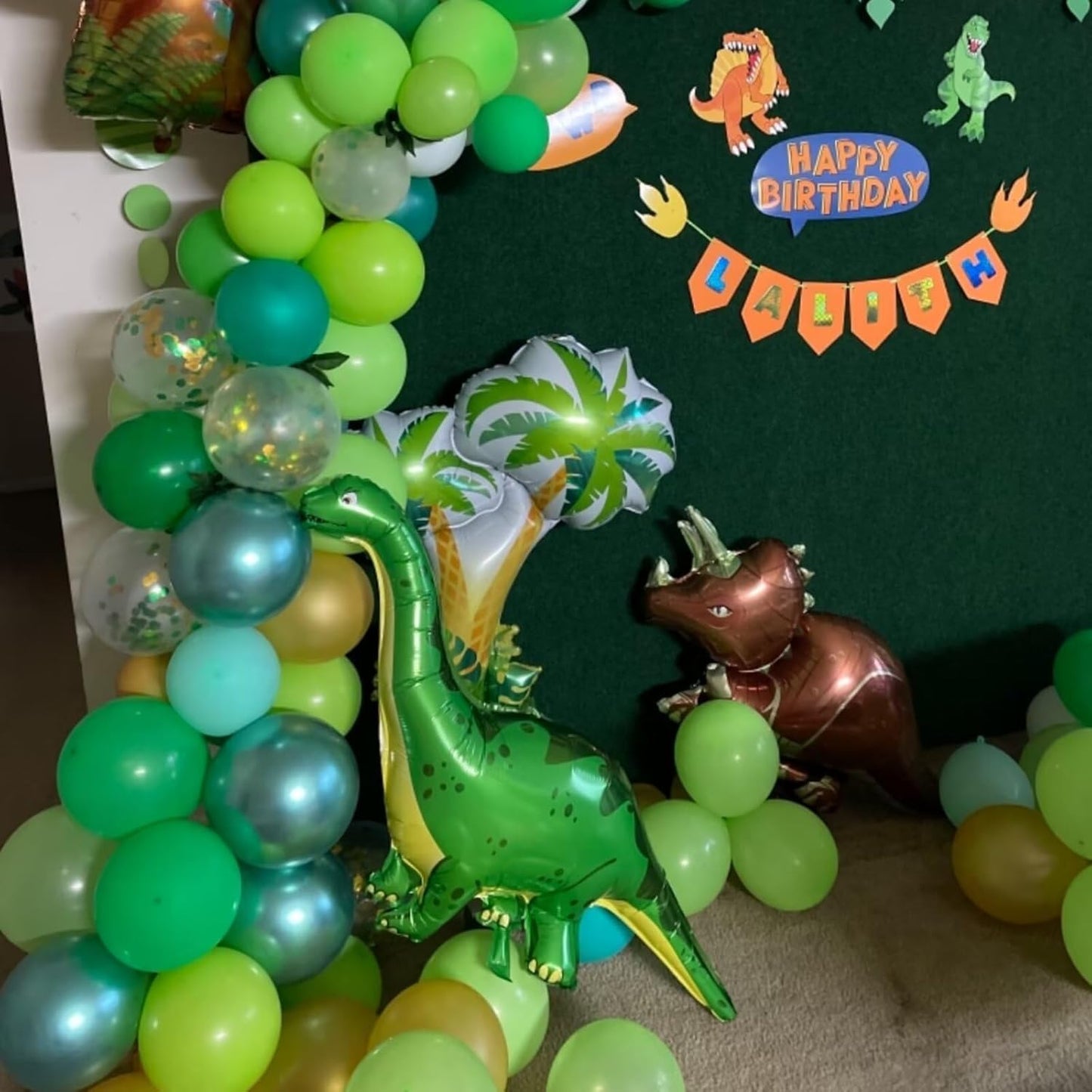 Dinosaur 5th Birthday Decorations, Dinosaur Birthday Party Decorations with Giant Inflatable Dinosaur Balloons 40 Inch Helium Foil Mylar Number 5 Balloons for Dinosaur Theme Birthday Party Decorations