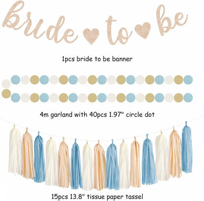 Champagne-Gold Beige Fall Baby-Shower Party-Decorations - 36pcs Welcome Home Banner Sign,Neutral Paper Lanterns,Girl Streamers Garland,Boho Hanging Tissue Pom Poms Flowers Fans Backdrop Decor Burgleda