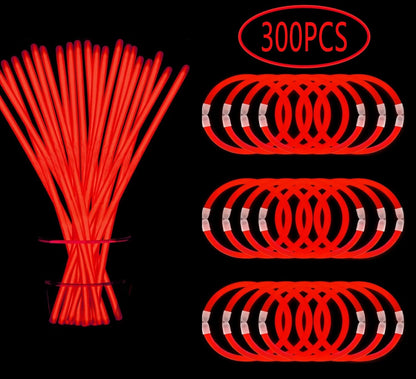 300 PCS Glow Sticks Bulk Glow Bracelet and Necklaces with 150PCS Connectors 8" Glowsticks Light Up Neon Party Favors for July 4th Halloween Wedding Birthday Hawii Carnival(RedBlueWhite)