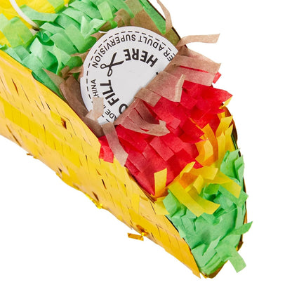 BLUE PANDA 3 Pack Mini Taco Pinatas - 6.25 x 2 x 3.6 in - Taco Decorations & Mini Pinata Favor