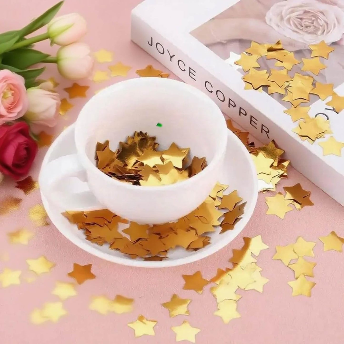 Rainbow Metallic Foil Star Confetti 0.78inch/2cm 8000PCS Table Confetti for Party Birthday Decoration or Filled Balloons