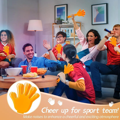 100 Pcs Sunburst Yellow Hand Clappers 7.5 Inch Clappers Noisemakers Noise Makers Party Favors Plastic Clapper for Sporting Events Cheers Ball Dance Basketball Football Noisemakers （Yellow）