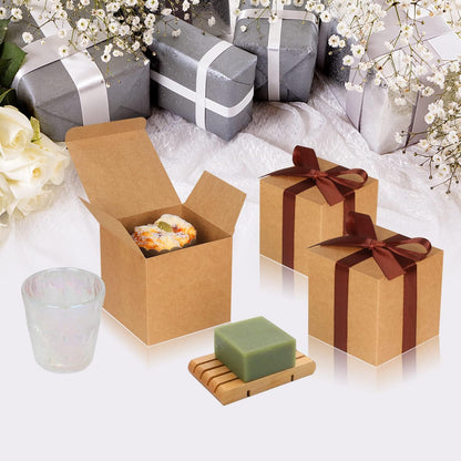 100 Pack Small Gift Boxes, 2x2x2 Inches Favor Boxes Gold Paper Gift Boxes with Lids for Presents, Crafting, Cupcake Boxes, Gifts, Candy Boxes for Wedding Party Bridal Shower Baby Shower Favors