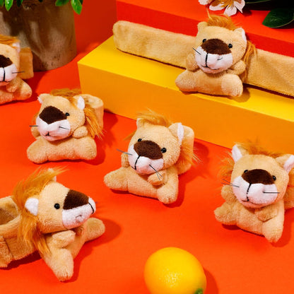Vinsot 36 Pcs Mini Stuffed Animal Slap Bracelet Plush Wrist Slap Band Toys Bulk Snap Bracelets Kids for Themed Party Favors, Holiday Gifts, Classroom Rewards