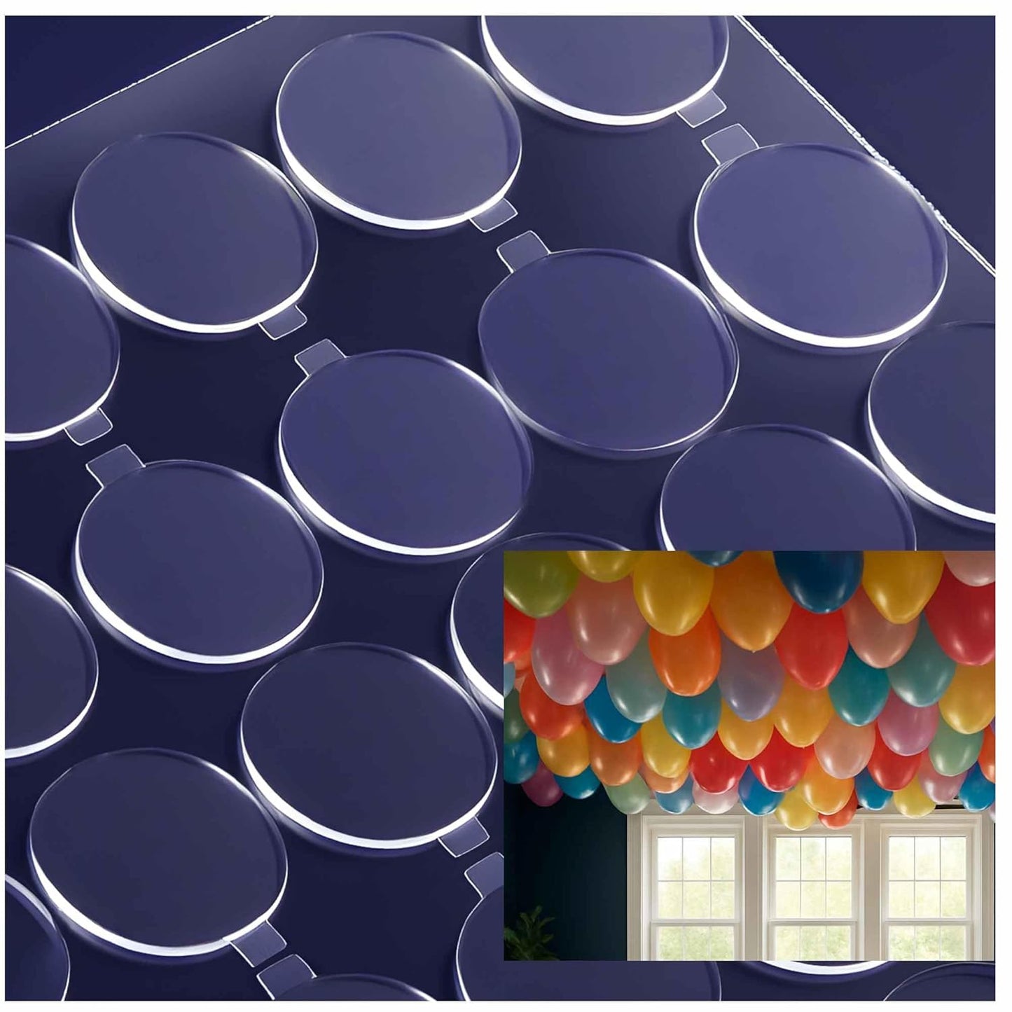 Clear Glue Dots Removable Sticky Tack, Waterproof Poster Putty Double Sided Dots for Party Decoration Picture (100, 0.39'' * 0.79'' Rectangle)