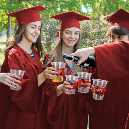 Gatherfun Graduation Decorations 2026-100 Pcs 16oz Blue Graduation Plastic Cups for Grad Party | Sturdy & Durable Drinkware for Grad Festivities | Essential Grad Party Supplies & Decorations