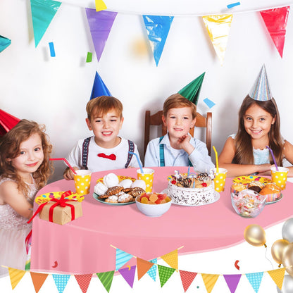 tujol Royal Blue 6 Pack Plastic Table Cloth 54" x 108", Disposable Tablecloths Rectangle Table Cover, Plastic Tablecloths for Parties