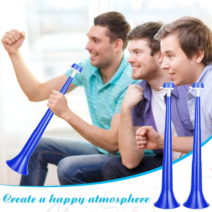 6 Pcs Stadium Horn for Adult, 21 Inch Vuvuzela Plastic Collapsible Cheering Trumpets for Sporting Events Football Carnival Party, Red