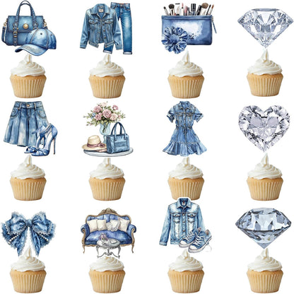 Wildflower Birthday Party Decorations, 36PCS Flower Floral Cupcake Toppers Decoration, Baby in Bloom Baby Shower Cupcake Picks Decor Party Supplies for Gilrs Women