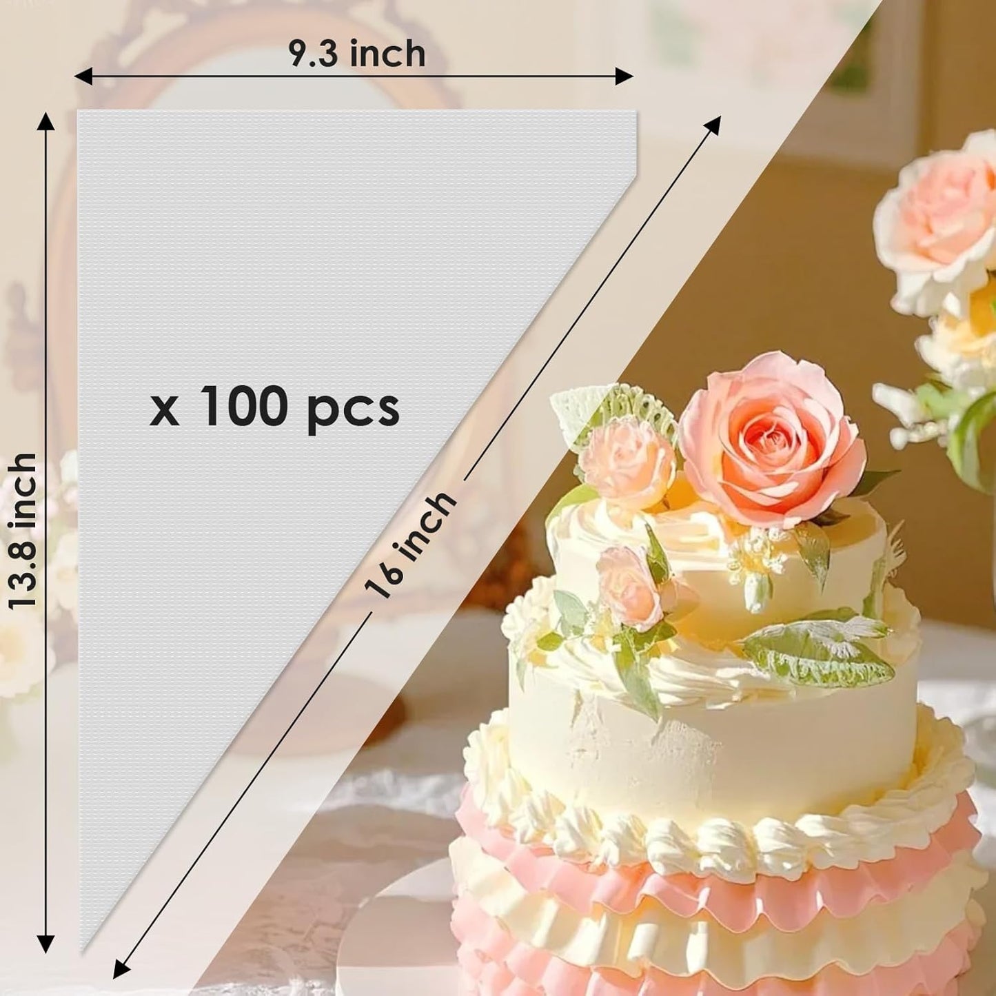 HOTEC Piping Bags and Tips Set, 120 Pcs Cake Decorating Kit with 100pcs 12 Inch Disposable Pastry Bags, 1 Reusable Piping Bags, 12 Piping Tips, 3 Cake Scraper, 2 Couplers, 2 Bag Ties, Baking Supplies