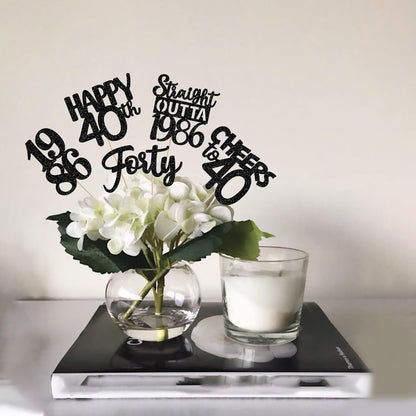 15 PCS 50th Birthday Centerpiece Sticks Fifty Happy 50th Straight Outta 1976 Table Flower Centerpieces Sticks Cheers to 50 Floral Decorations for 50th Birthday Party Centerpieces Supplies Black