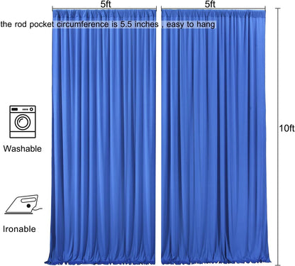 10ftx10ft Black Backdrop Curtains for Weddings Parties, Wrinkle Free 2 Panels Silky Polyester Photo Backdrop Drapes Back Drop Cloth Drapery for Birthday Mother'sDay Photography Background