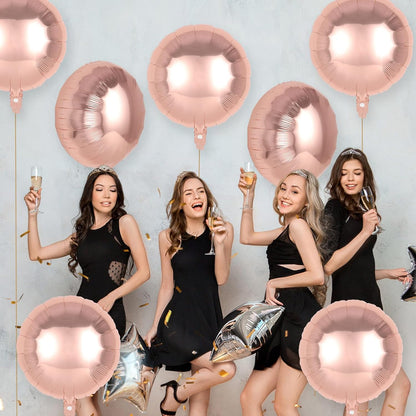 20 Pcs Black Round Shaped Balloons,18 Inch Round Foil Balloon,Giant Round Mylar Balloon Helium Balloons for Birthday Party Baby Shower Wedding Decorations (Black)