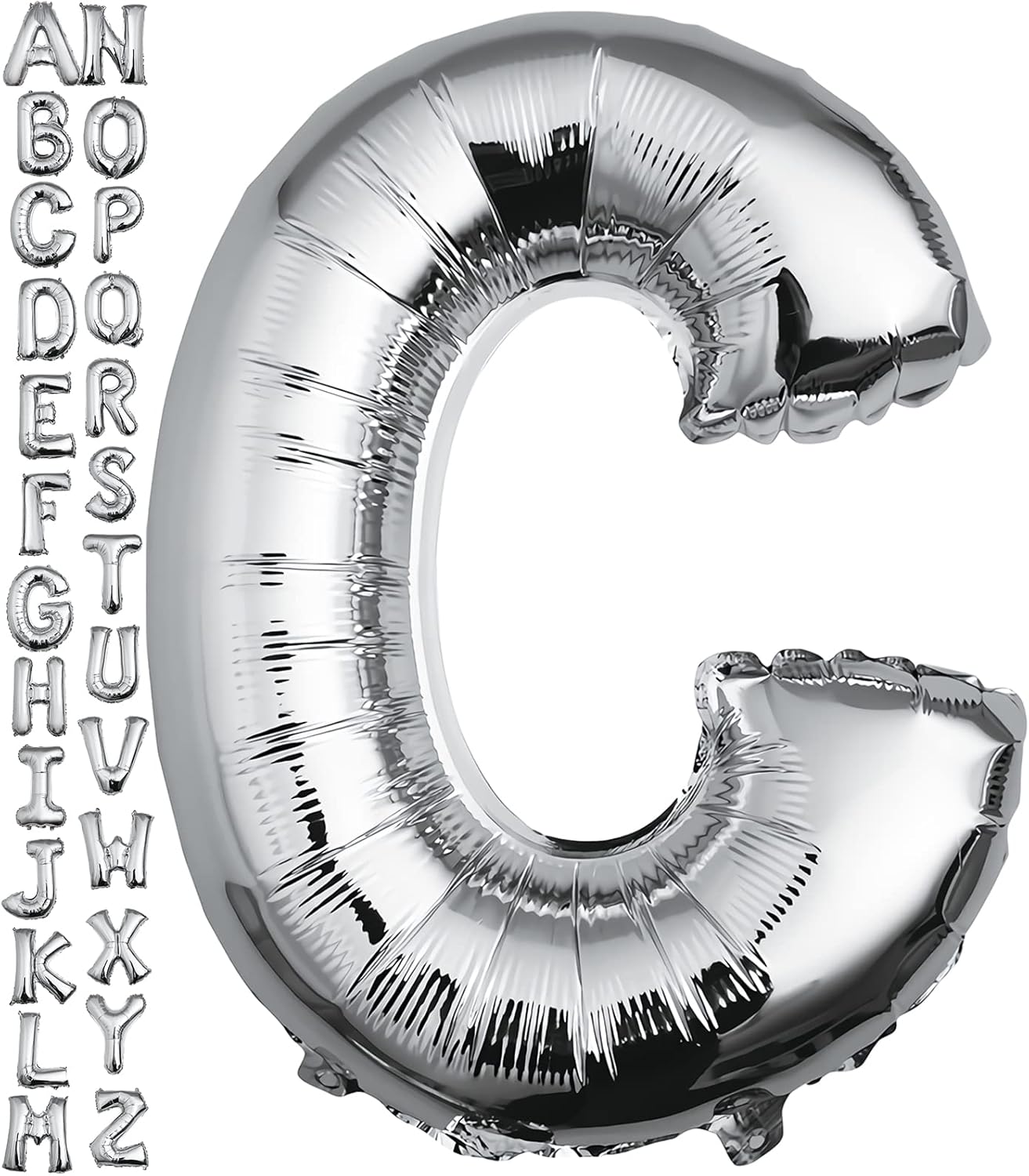 40 inch Silver Letter A Balloon, Big Size Alphabet Foil Mylar Helium Balloons for Birthday Party Celebration Wedding Anniversary Baby Shower Decorations Supplies Alphabet A
