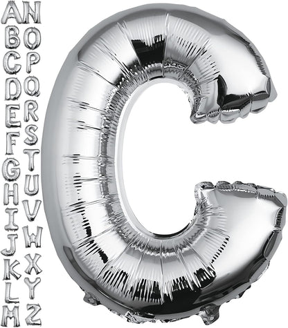 40 inch Silver Letter A Balloon, Big Size Alphabet Foil Mylar Helium Balloons for Birthday Party Celebration Wedding Anniversary Baby Shower Decorations Supplies Alphabet A