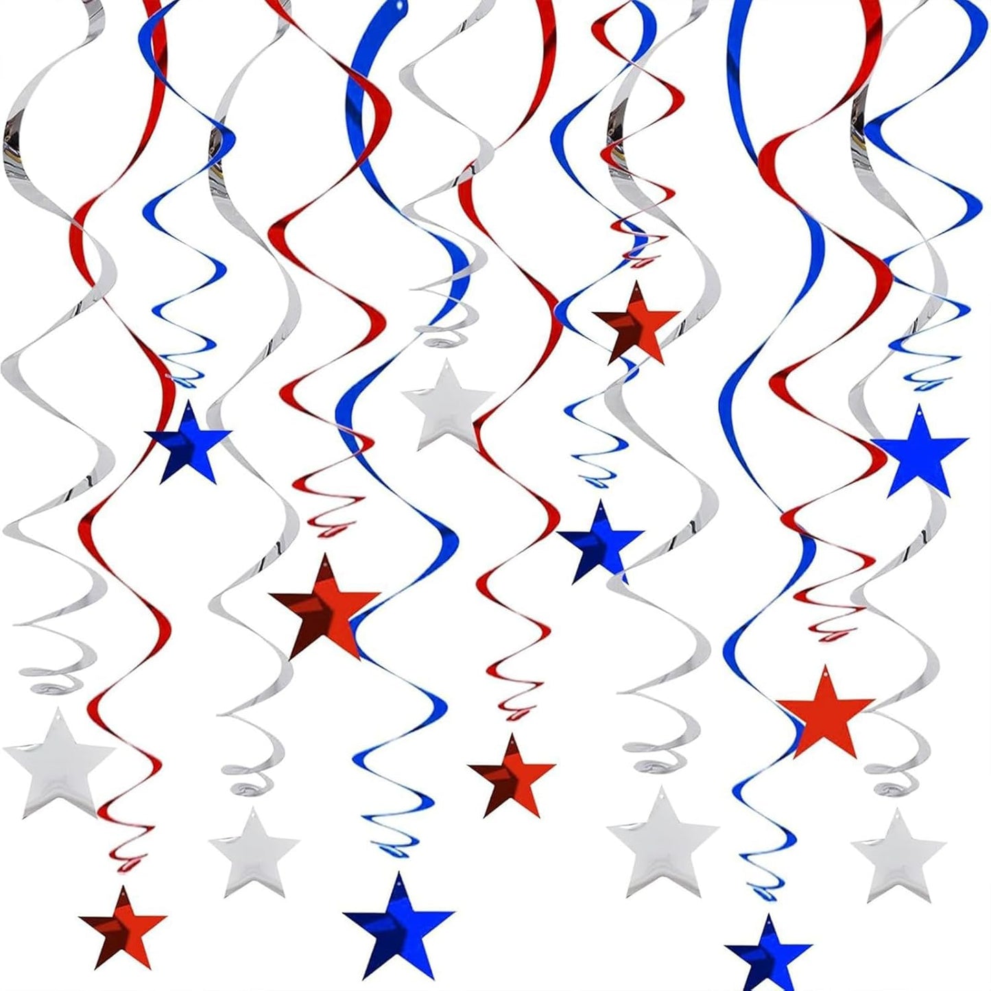 Gold Twinkle Stars Hanging Swirls Decorations Ceiling Swirl Foil Decoration Hanging Gold Party Supplies for Birthday Baby Shower Wedding, 32 pcs