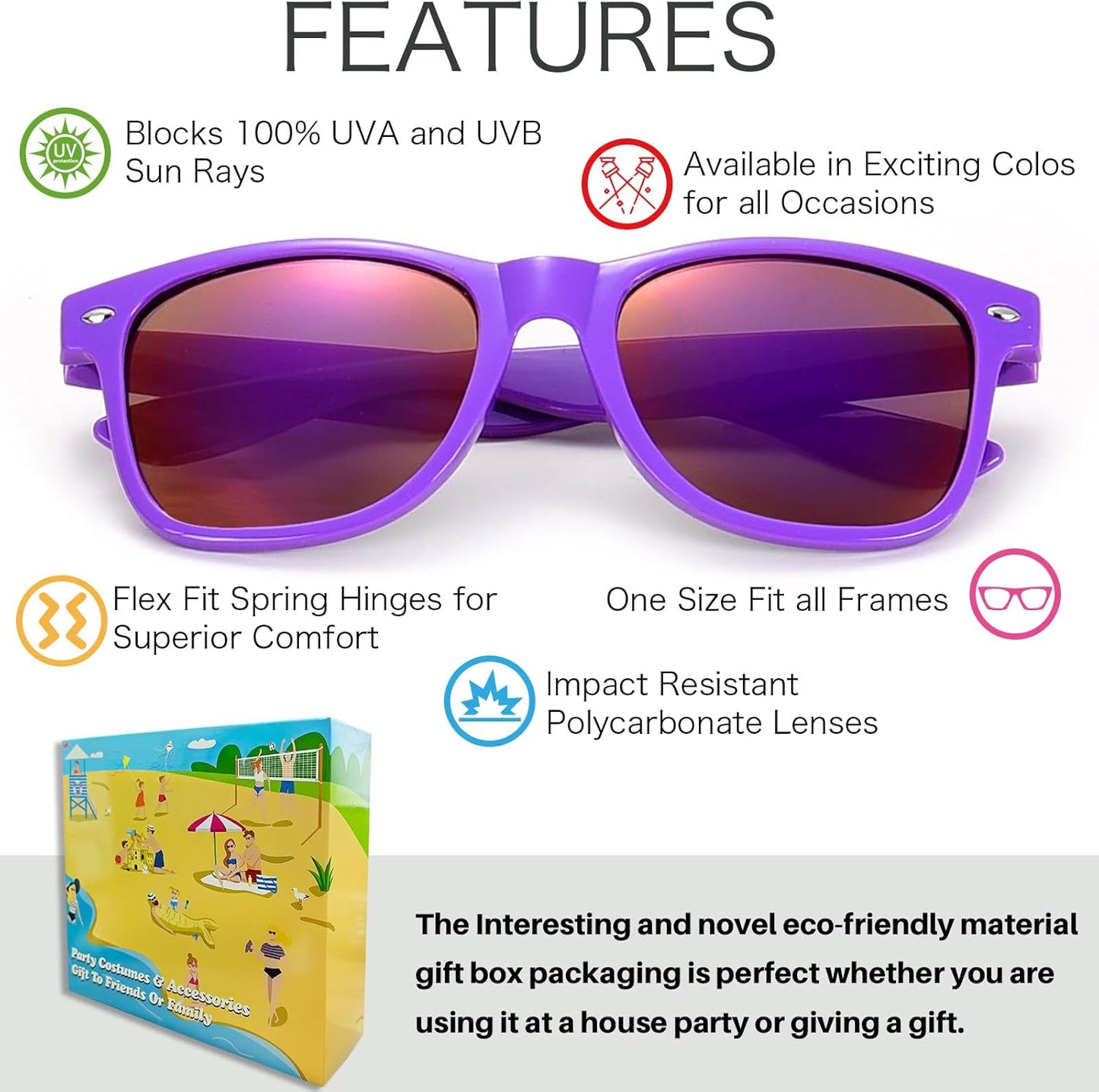 Party Sunglasses Bulk - Adult Retro Plastic Pack of 12 Vintage Sunglasses for Men Women - Party Favors