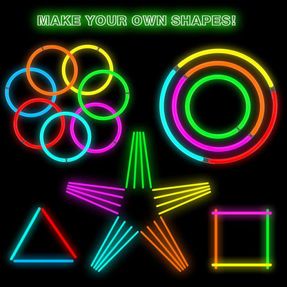 JICUICUI Glow Sticks Bulk Party Pack- Ultra Bright 50pk Glow in the Dark Party Supplies, Neon Party Favors, Glow Sticks Party Supplies Glow Necklaces and Glow Bracelets with Connectors