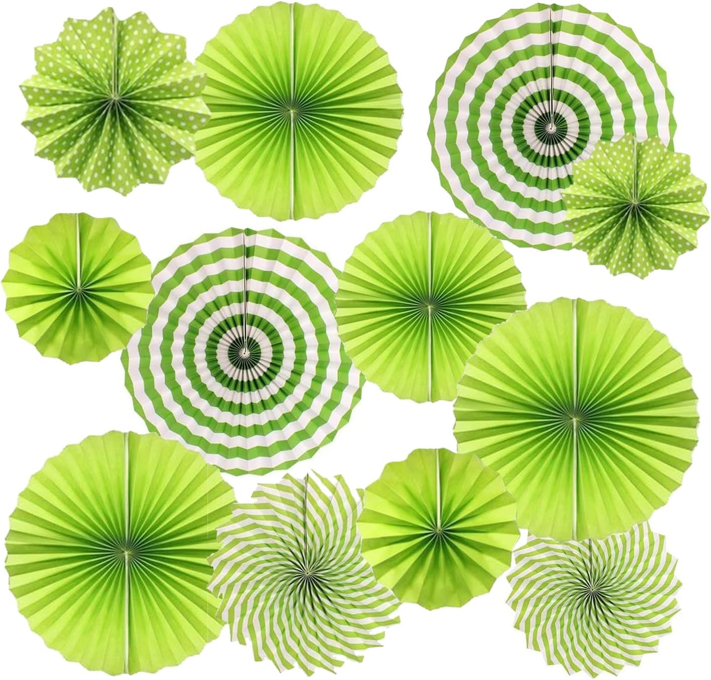 LRCXL 12PCS Party Hanging Paper Fans Set, Fiesta Round Pattern Paper Garlands Decoration Party Supplies for New Year Baby Shower Birthday Wedding Graduation Events Accessories(Yellow)