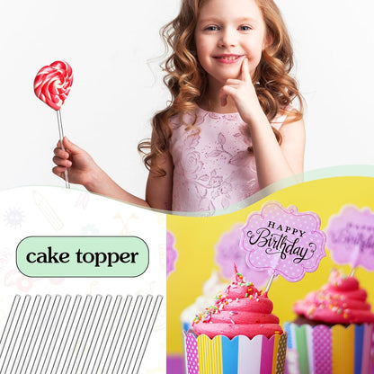 Zopeal 200 Pcs Acrylic Lollipop Sticks Clear Cake Pops Rods Cake Topper Candy Cupcake Treat Stick for Wedding Chocolate Cookie Dessert Handmade DIY Crafts Party Decor Gardening(6 x 0.12 Inches,Clear)