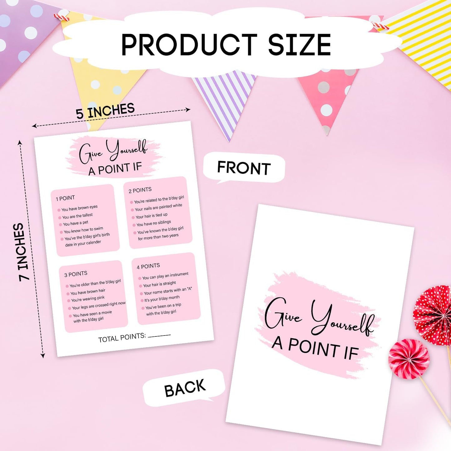 Birthday Party Game - Selfie Scavenger Hunt, Girl Birthday Party Activity Favor, Set of 20 Games Cards, Birthday Supplies, Activity Decorations -B07