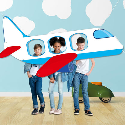 Airplane Birthday Party Decorations Airplane Shaped Photo Prop Selfie Frame Large Fabric Aircraft Backdrop Banner Plane Themed Photo Booth Prop Background for Kids Baby Shower Birthday Party Supplies