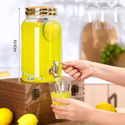 Havawish 2 Pcs 1 Gallon Plastic Beverage Dispenser with Spigot Clear Summer Kitchen Fridge Drink Dispenser for Parties Lemonade Juice Tea Beer Cold Water (Red,Cylinder)