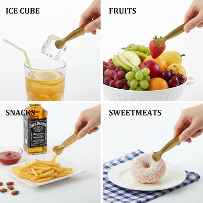 8Pcs Gold Small Tongs for Serving Food, 4.3" Mini Serving Tongs, Stainless Steel Tiny Tong for Appetizers, Ice, Sugar Cubes, Salad & Desserts, Perfect for Tea Parties & Buffets