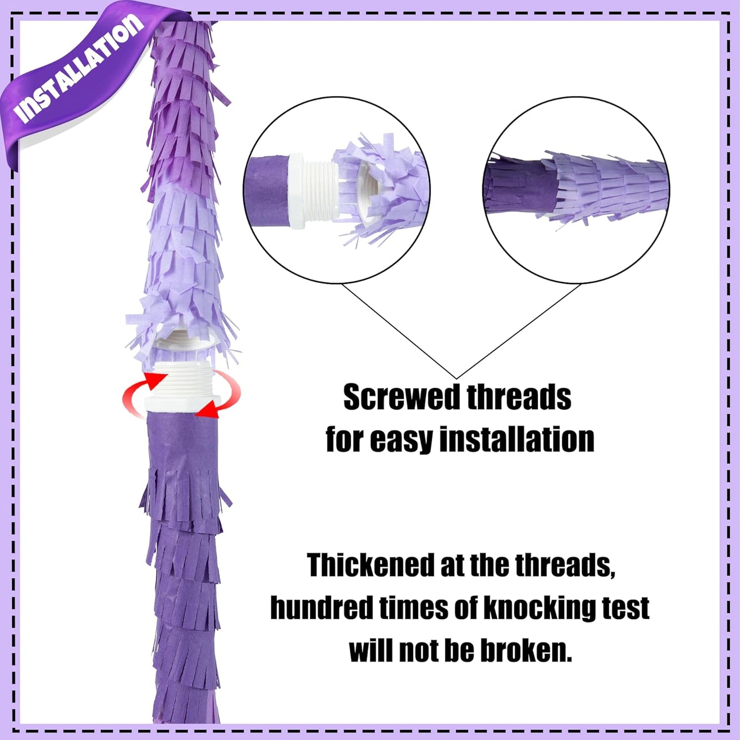 PCFING 20 Inch Number 1 Piñata Purple Silver with 30 Inch Piñata Stick Blindfold Confetti for Boy Girl Kids Birthday Party Decorations, Anniversary Celebration, Fiesta