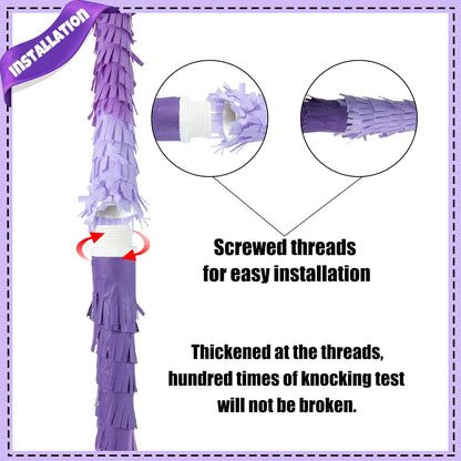 PCFING 20 Inch Number 1 Piñata Purple Silver with 30 Inch Piñata Stick Blindfold Confetti for Boy Girl Kids Birthday Party Decorations, Anniversary Celebration, Fiesta