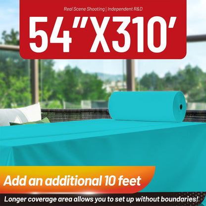 Plastic Table Cloth, 310 Ft X 54 in Disposable Tablecloth White Plastic Tablecloth with Any Cut Sliding Cutters Premium Table Cover Roll for Picnics, Parties, Birthdays, Weddings