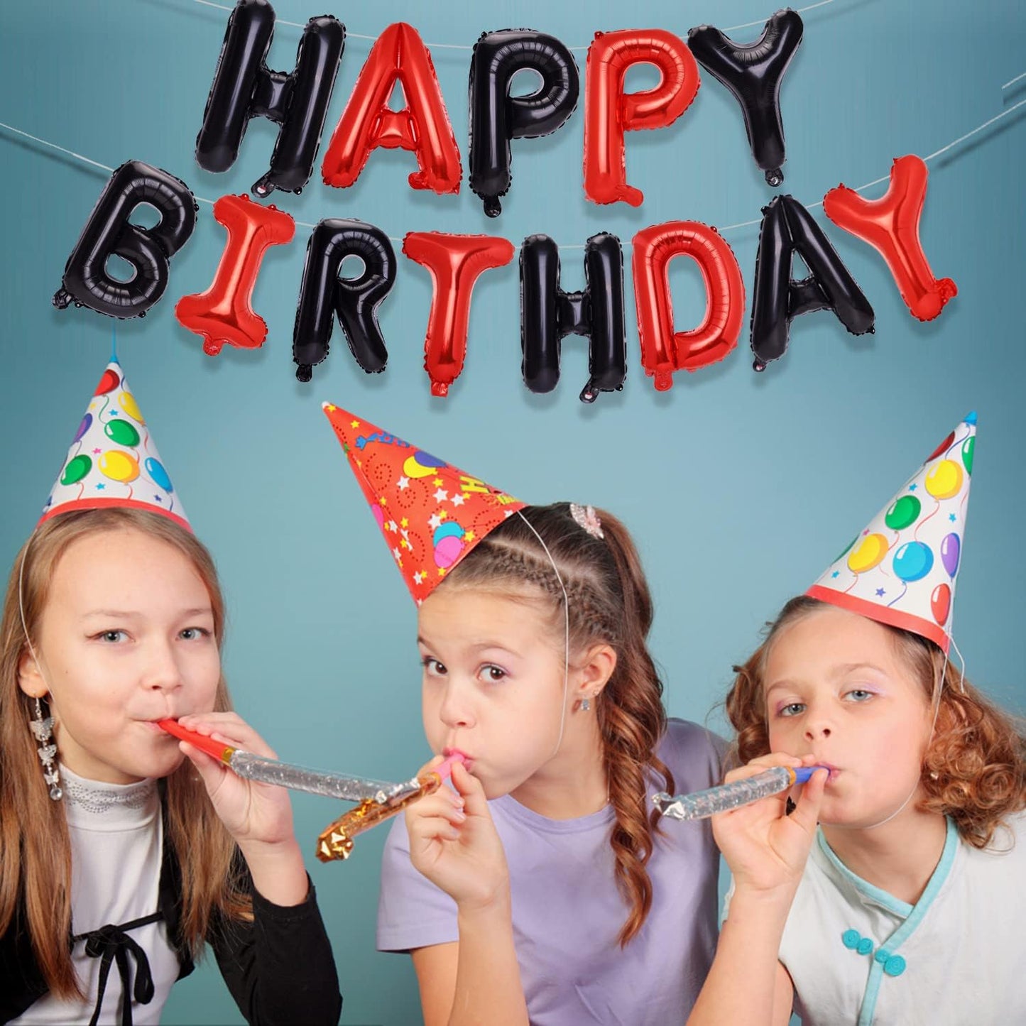 PIGETALE Happy Birthday Banner, 16 Inch Mylar Foil Letters Sign Bunting Happy Birthday Balloon Letters Balloons Reusable Ecofriendly Material for Girls Boys Kids Women Men (Hot Pink)