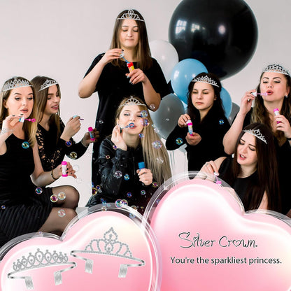 24 Pcs Crystal Tiara Crowns for Women Bulk Rhinestone Princess Headband Crown with Combs Tiaras for Pageant Bridal Shower Wedding Birthday Prom Party Gifts