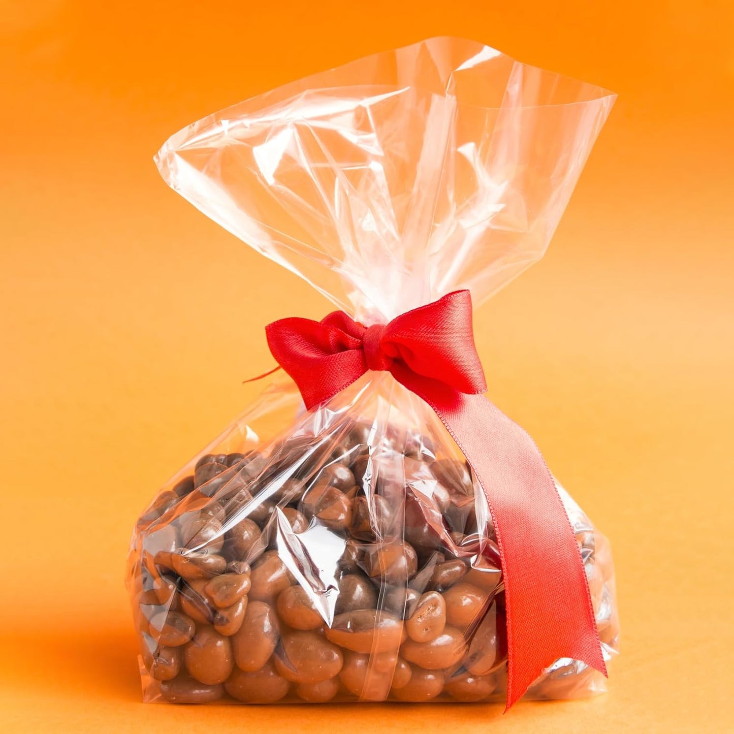 Gusseted Flat Bottom Cellophane Bags with Paper Insert 50Pcs 4x2x8 Inches Smore Bags