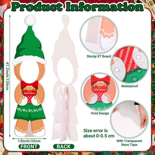 Capoda Snowman Photo Booth Props Winter Face in a Hole Cardboard Cutout Stand-up Life Size 47.2" Winter Holiday Party Decor for Funny Selfie Frame Background Birthday Party Decoration (Snowman)