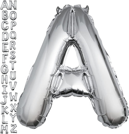 40 inch Silver Letter A Balloon, Big Size Alphabet Foil Mylar Helium Balloons for Birthday Party Celebration Wedding Anniversary Baby Shower Decorations Supplies Alphabet A