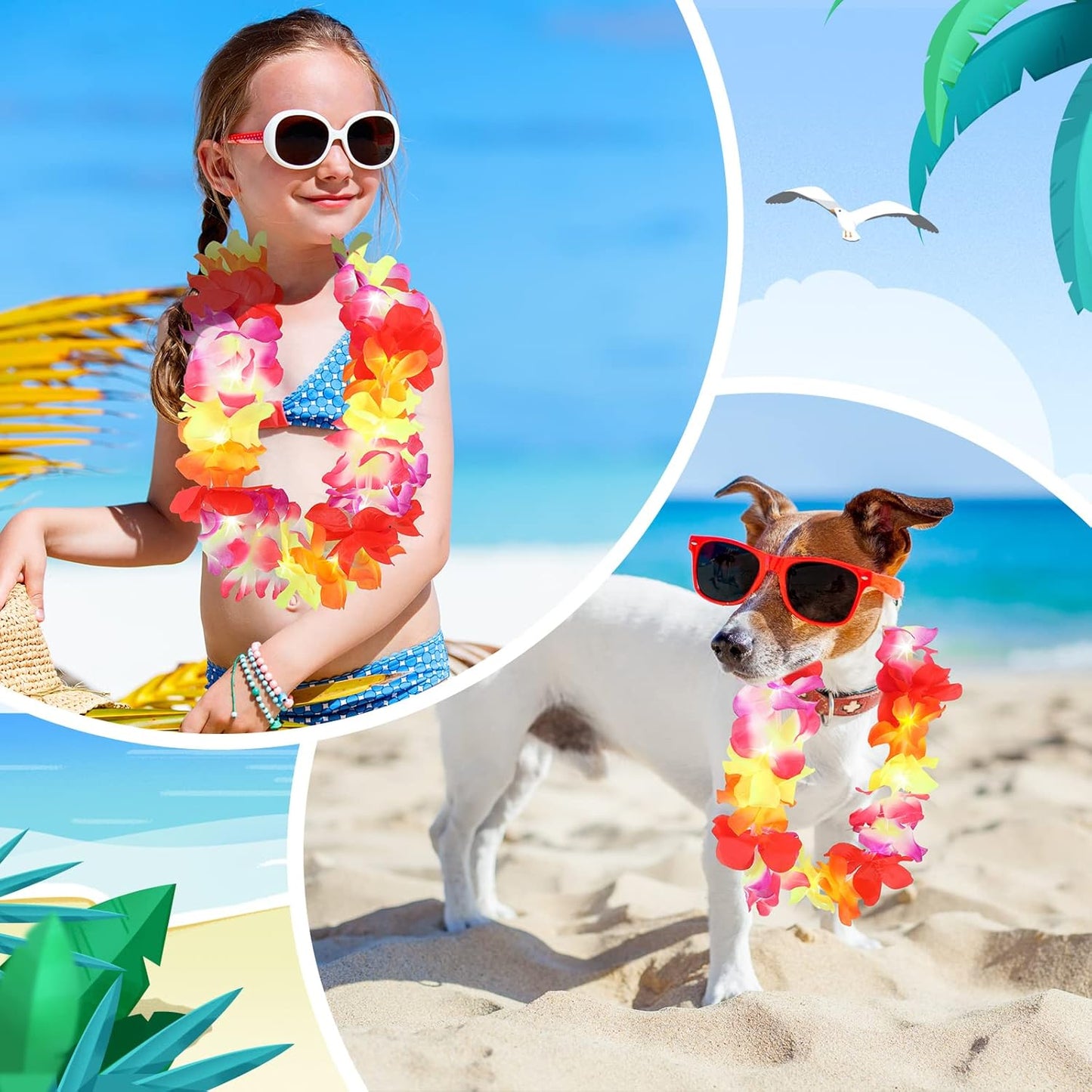 Sherr 24 Pcs LED Leis Light Up Purple and Gold Hawaiian Flower Necklaces, Graduation 2026 Party Supplies, Class of 2026 Leis for Beach Wedding Luau Glow Party Favors