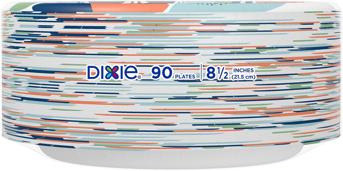 Dixie Large Paper Plates, 10 Inch, 150 Count, 2X Stronger*, Microwave-Safe, Soak-Proof, Cut Resistant, Disposable Plates For Everyday Breakfast, Lunch, & Dinner Meals
