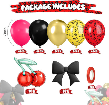 Black White Bow Balloons, 50 Pcs Pearl White Dot Printed Balloons with Black Bow and Cream Heart foil Balloon for Alternative Birthday Party Baby Shower Wedding Bachelorette Party Decorations